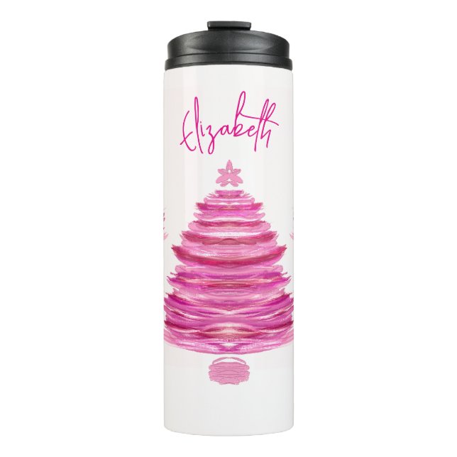 Bouteilles Isothermes Art de l'arbre de Noël rose (Devant)