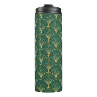 Bouteilles Isothermes Art déco feuille de palme verte