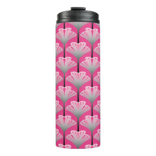Bouteilles Isothermes Art déco Lily, Fuchsia rose et gris argenté