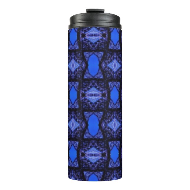 Bouteilles Isothermes Art géométrique moderne saphir bleu marine (Devant)