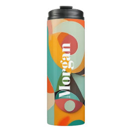 Bouteilles Isothermes Art Moderne Du Milieu Du Siècle, Nom Vertical, Géo