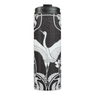 Bouteilles Isothermes Art Nouveau : Illustration d'oiseaux floraux