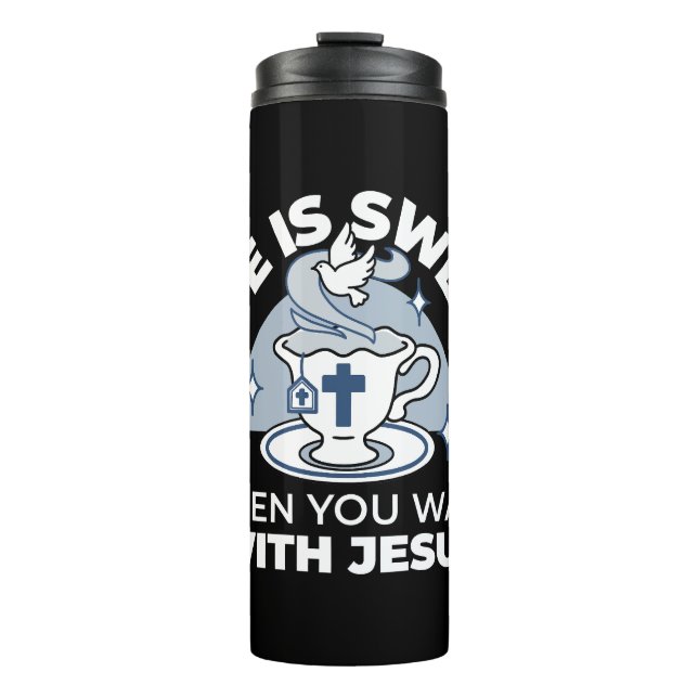 Bouteilles Isothermes Art Vivant Fidèle - Teacup avec Croix et Dove (Devant)