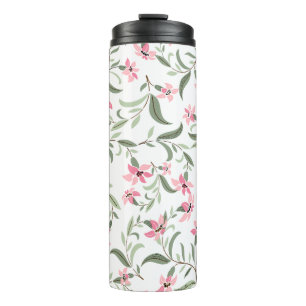 Bouteilles Isothermes Assez Élégant Motif Floral Rose Blanc
