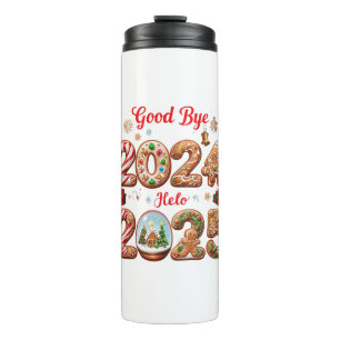 Bouteilles Isothermes Au revoir 2024 Bonjour 2025 Bonne année Design