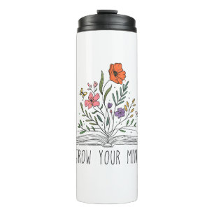 Bouteilles Isothermes Augmentez votre esprit Boho Fleur sauvage et livre