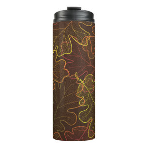 Bouteilles Isothermes Autumn transparent oak leaves pattern background. 