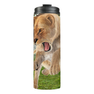 Bouteilles Isothermes Aventure artistique de lionne féroce dans la jungl