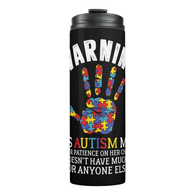 Bouteilles Isothermes Avertissement Cette Maman Autiste Utilise La Patie (Devant)