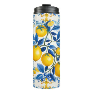 Bouteilles Isothermes  💛💙 Azulejos bleus et jaunes avec citrons