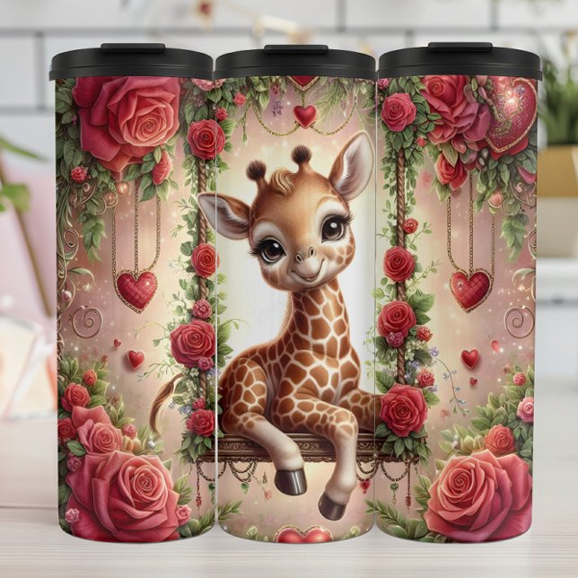 Bouteilles Isothermes Baby Giraffe Rose Swing (Créateur téléchargé)