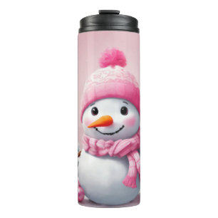 Bouteilles Isothermes Baby rose personnalisé Noël Snowman