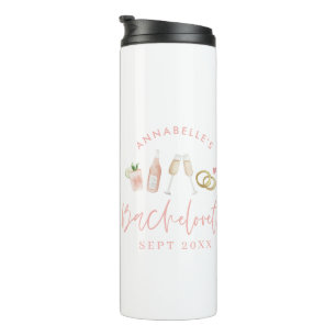 Bouteilles Isothermes Bachelorette de champagne moderne rose girly éléga