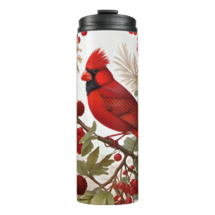 Bouteilles Isothermes Baies rouges d'oiseaux du Cardinal Nord