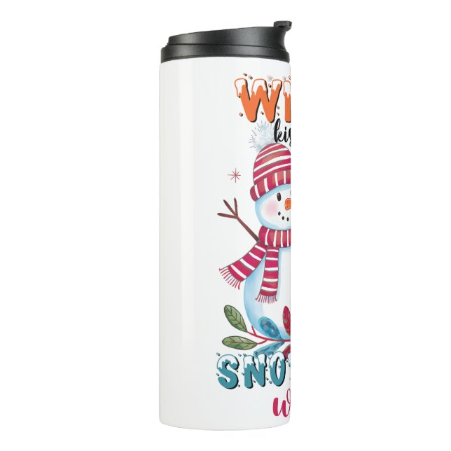 Bouteilles Isothermes Baisers d'hiver et wis de flocon (Tourné sur la gauche)