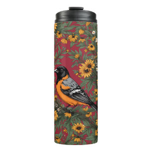 Bouteilles Isothermes Balbuzard Oriole et fleurs de Susan aux yeux noirs