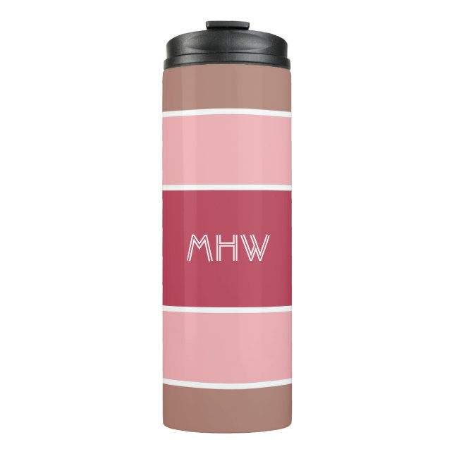 Bouteilles Isothermes Bande Motif monogramme personnalisé (Devant)