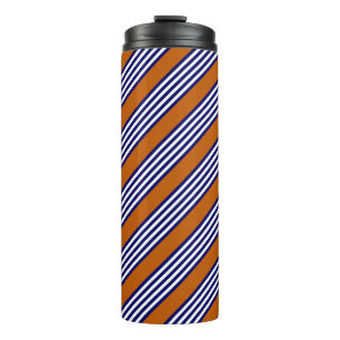 Bouteilles Isothermes Bandes bleu marine et blanc avec orange brûlé