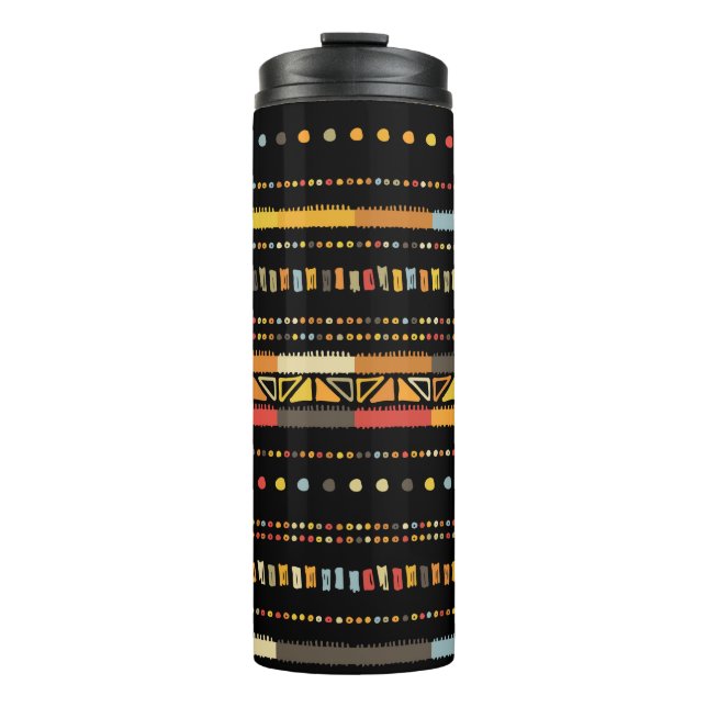 Bouteilles Isothermes Bandes de couleur artisanale brillante tribale san (Devant)