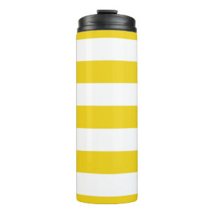 Bouteilles Isothermes Bandes Jaunes, Blancs, Motif rayé