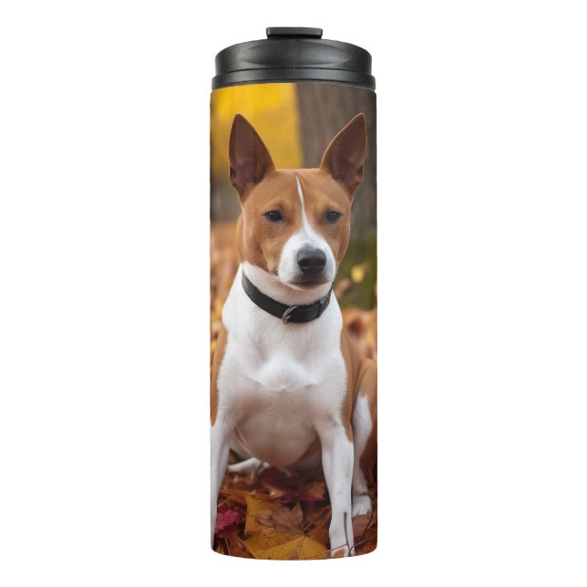 Bouteilles Isothermes Basenji en automne Feuilles automne Inspiration (Devant)