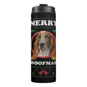 Bouteilles Isothermes Basset Hound Joyeux Woofmas Cadeau de Noël Chien