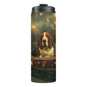 Bouteilles Isothermes Basset Hound Voyage de Noël Festif