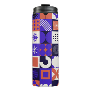 Bouteilles Isothermes Bauhaus moderne : Motif géométrique audacieux.
