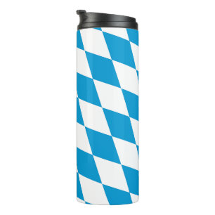 Bouteilles Isothermes Bavière diamant drapeau motif bleu et blanc