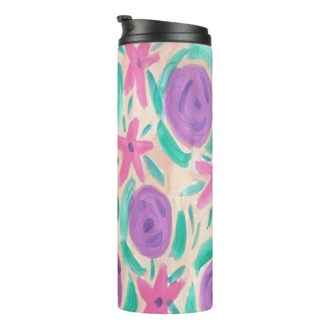 Bouteilles Isothermes Beachy Boho Aquarelle à imprimer Tumbler (Tourné sur la droite)