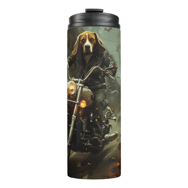 Bouteilles Isothermes Beagle équitation moto Halloween effroi (Devant)