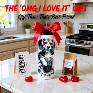 Bouteilles Isothermes Beagle Grayscale Floral Charme