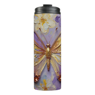 Bouteilles Isothermes Beau Papillon Violet et Fleurs