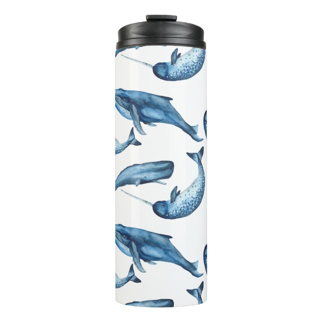 Bouteilles Isothermes Beaux baleines bleues et culbuteur de courant (Devant)