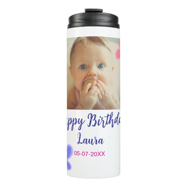 Bouteilles Isothermes Bébé enfants 1er anniversaire ajouter le nom date  (Devant)
