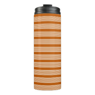 Bouteilles Isothermes Beige et orange brûlé cinq rayures motif