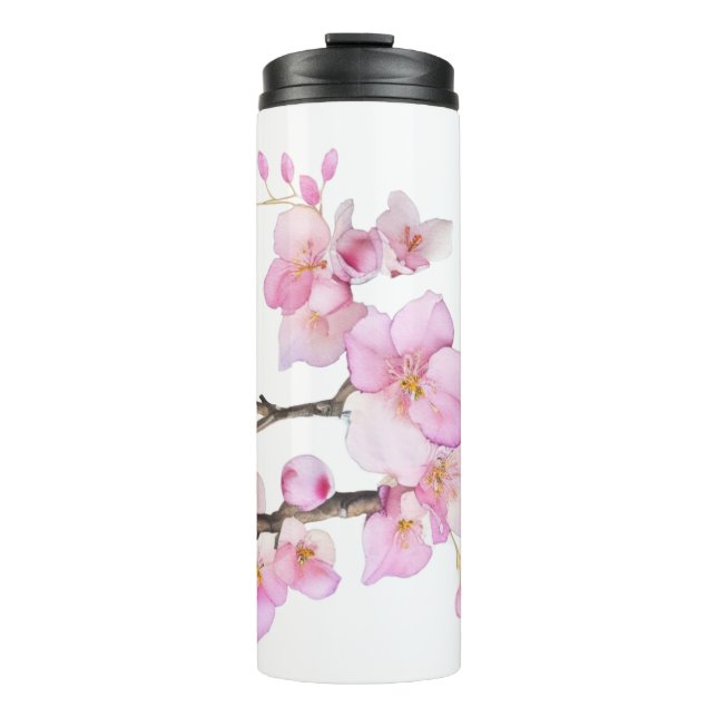 Bouteilles Isothermes Belles fleurs de cerisiers roses (Devant)