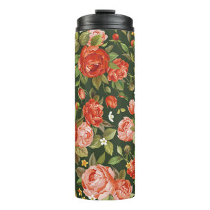 Bouteilles Isothermes Belles fleurs de pivoine sans couture motif