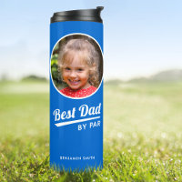Best Dad By Par Custom Photo de l'enfant Golf Blue