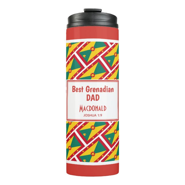 Bouteilles Isothermes BEST GRENADIAN DAD Grenada Drapeau Customisé Boiss (Devant)