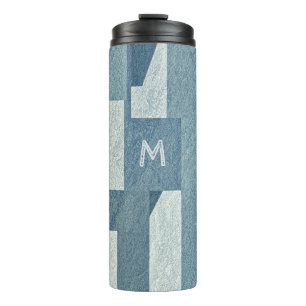 Bouteilles Isothermes "Béton bleu" monogramme personnalisé