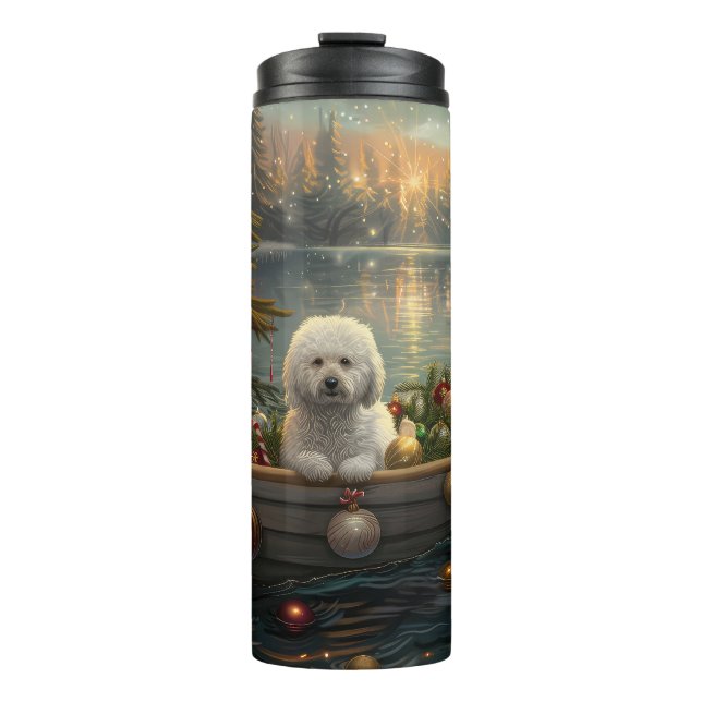 Bouteilles Isothermes Bichon Frise Noël Festive Voyage (Devant)