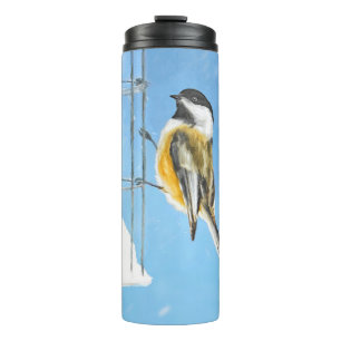 Bouteilles Isothermes Bickadee sur la peinture d'alimentation - Oiseaux