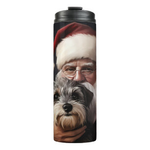 Bouteilles Isothermes Biewer Terrier avec le Père Noël Festif de Noël