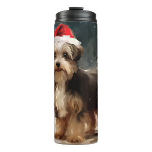 Bouteilles Isothermes Biewer Terrier chien dans la neige Noël