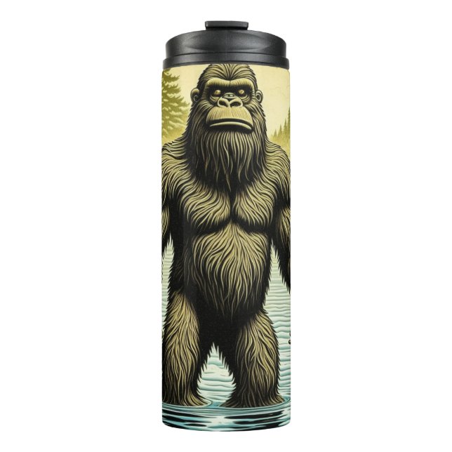 Bouteilles Isothermes Bigfoot debout dans le dessin sur l'eau (Devant)