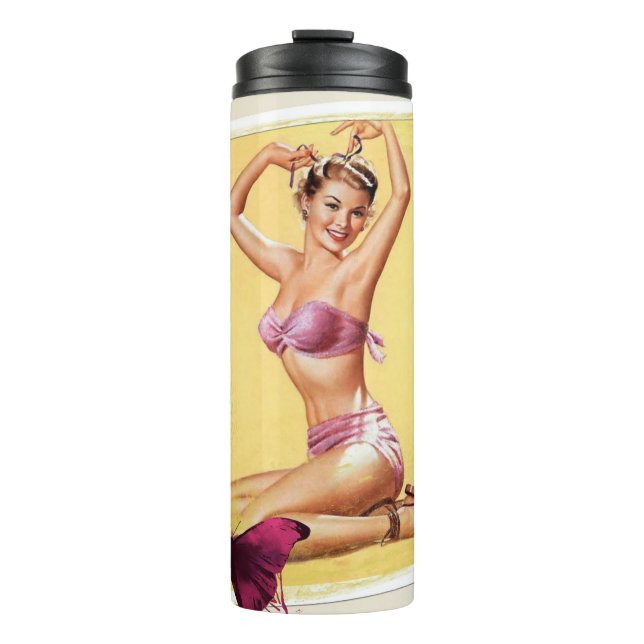 Bouteilles Isothermes Bikini de cru de la fille Pin- (Devant)