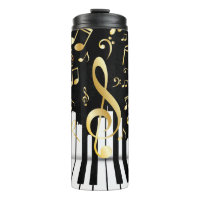 Black Gold Luxury Music Note touches piano