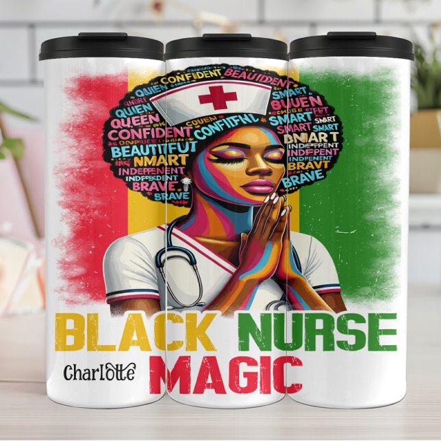Bouteilles Isothermes Black Nurse Magic : Confiant, Esprit Courageux (Créateur téléchargé)
