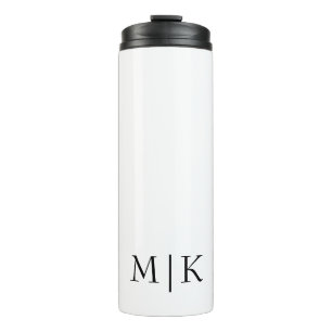 Bouteilles Isothermes Blanc et noir Monogramme moderne
